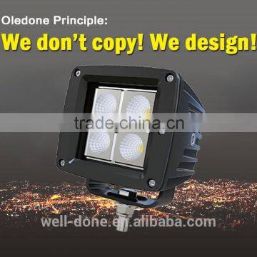 light dancer 12w led square work light, surface or flush mount off road LED light, 4X4 led work lamp