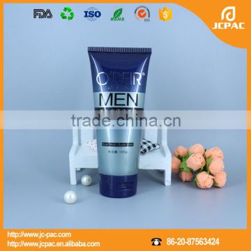 Wholesale men facial foam of cosmetic tube packaging with flip top cap