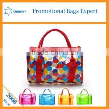 Wholesale colorfui bags cosmetic transparent beach bag utility tote bag