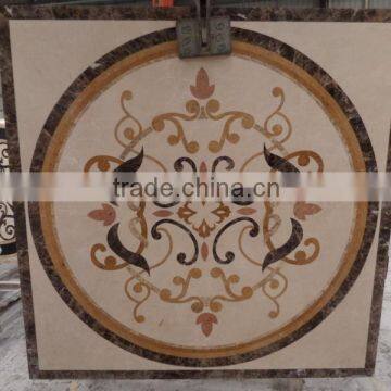 Beige Colour Marble Medallion Water Jet Marble Floor Medallion