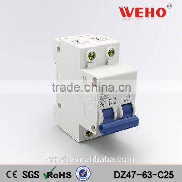 Mini Type and 2 Poles 25A Number miniature circuit breaker