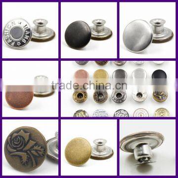 custom uniform jeans dome brass metal snap fastener