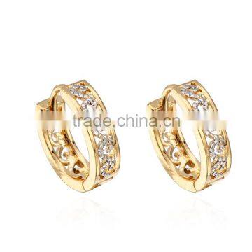 Simple Zircon Hoop Earrings-Cubic Zirconia 18K Gold Plated Hoop Huggie Handmade Earrings