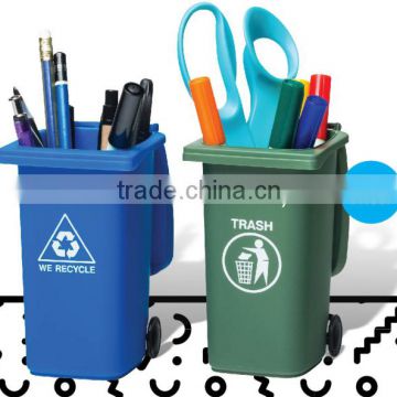 Cute mini trash & recycling bins desk caddy set