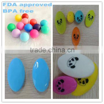 Wholesale flat oval shape bead silicone bead