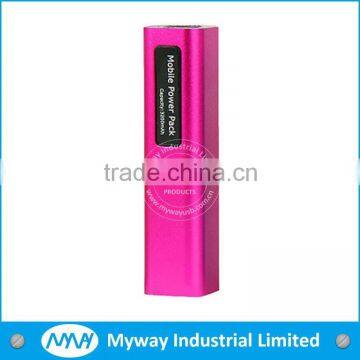 2014 new arrival lipstick mobile power bank / portable phone power bank for iphone