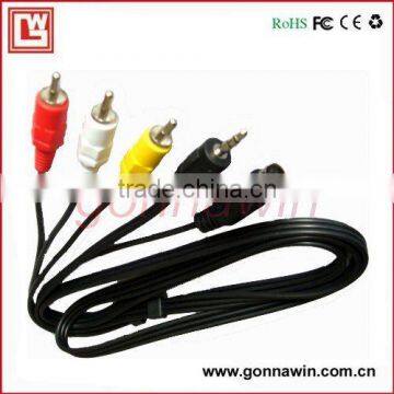 3.5mm Stereo cable/md4pin cable to 3RCA Cable