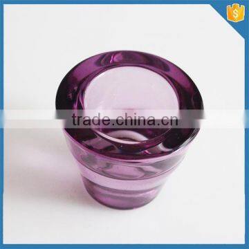 Purple Classic Glass Candlestick Glass Candle Holder Tableware photo-3