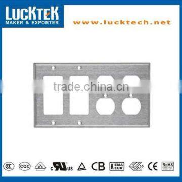 4 Gang- 2 GFCI and 2 Receptacle Combination Metal Wall plates