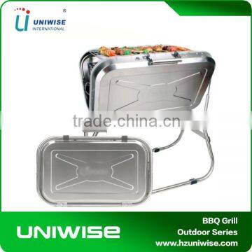 Folding Portable Briefcase Stainless BBQ Grill In Big Size