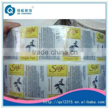 Copper Stamping Foil Plastic Transparent Label
