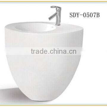 Hot Sale Ceramic Big Wash Sink Bathroom Wash Basin With Stand photo-2