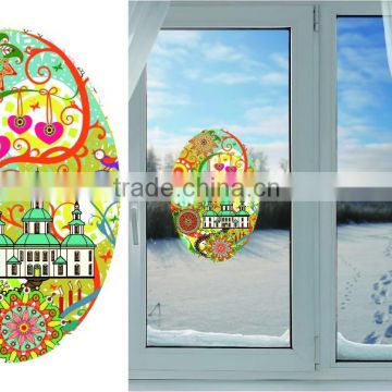 Oval Shape Holloween Style Static Cling Removable Window sticker