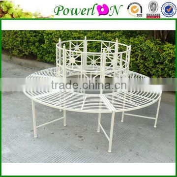 2014 New Vintage Wrought Iron Tree Wrap Metal Bench For Outdoor Patio I21 TS05 X11B PL08-9061