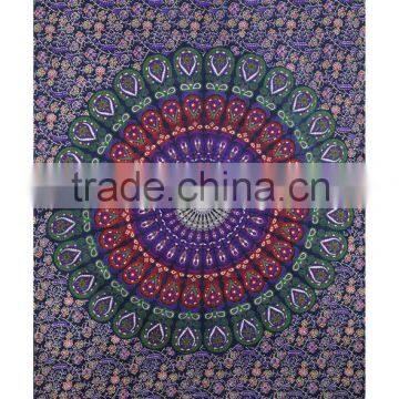 Psychedelic Star Mandala Tapestry Wall Hanging Bed sheet Twin Bedspread Indian Manufacturing Wholesale Tapestry Supplier