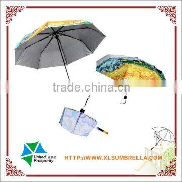 Beauty painting custom made 3 fold umbrella