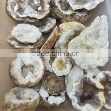 Natural Raw White Agate Geode Crystal Treasure Basin