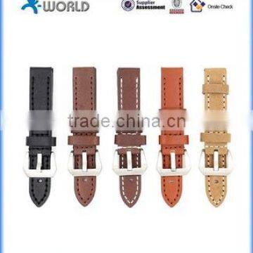Premium Classic Genuine Leather Loop Strap for Apple Watch with Metal Adapter