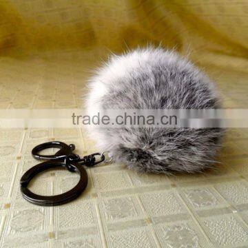 Newest Top Quality Multi color Rabbit Fur Ball Keychain