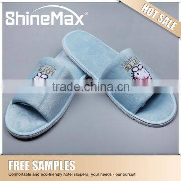 Cheap disposable closed washable Velvet hotel slippers eva open toe