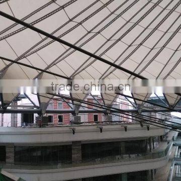 Tensegrity structure roofing system of tension cable and tensile architecture for Foshan Internetational Furniture city