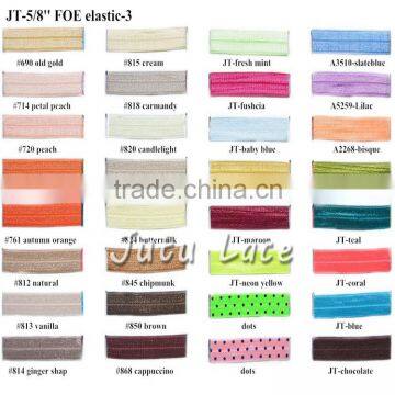 high elastic 94 solid colors of 5/8 inch Fold Over Elastic- 100yds in spool foe - stretchy Hair Elastic Headbands