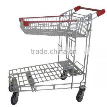 RH-SD06 970*520*1020mm Supermarket Trolley 2-tier Shopping Cart