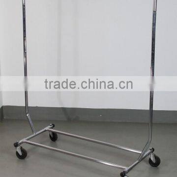 RH-YJ12 1200*600*1800mm Elescopic Single Beam Movable Cloth Rack Garment Display Rack