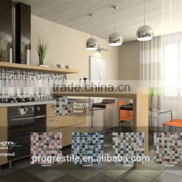 beautiful glass mosaic tile , crystal mosaic design for kitchen design (PM230277--280