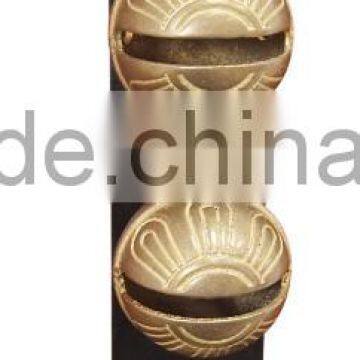 Sleigh Bell With Leather Strap Handing on the Door for Christmas Decoration
