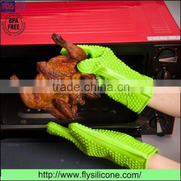 BPA free eco-friendly heat resistant premium silicone five fingers gloves for grilling