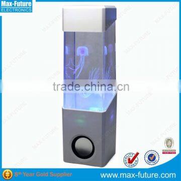Mini Aquarium Colorful LED Dancing Water Speaker With Jellyfish Swiming in the Tank F-1218 J photo-3