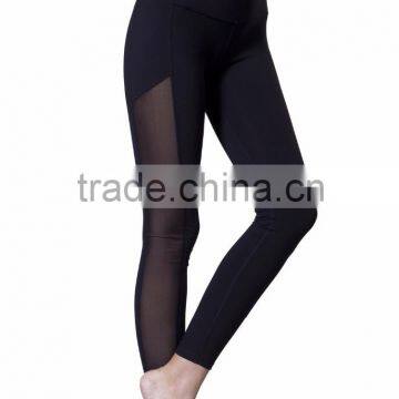 Black Legging With Mesh Panel For Women Gym Workout Active Yoga And Pilates