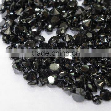 1-1.3mm Natural Loose Round Cut Fancy Black Diamond