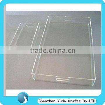 Clear lucite serving tray with handles, acrylic food tray, plexiglass storage tray