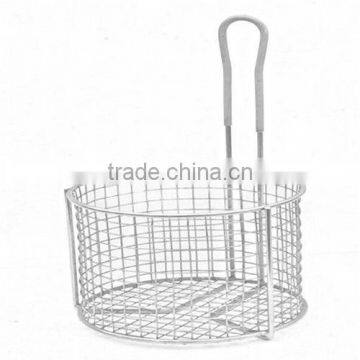 wire mesh round Food basket ,wire mesh round fry basket