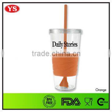 FDA certification 24 oz plastic acrylic tumbler with lid wholesale