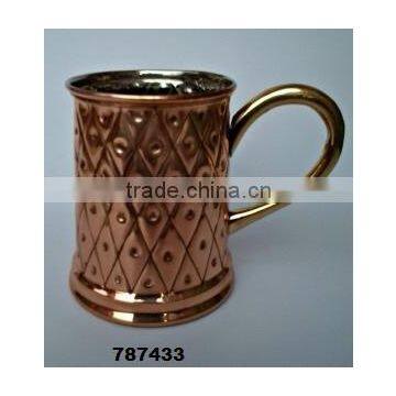 Copper Metal Tableware Beer Mug,Tankard With Brass Handle,Moscow Mule Mugs