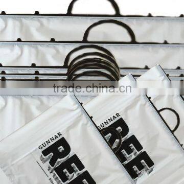 Rigid Snap Handle Plastic Bag/ Plastic Bag With Clip Handle