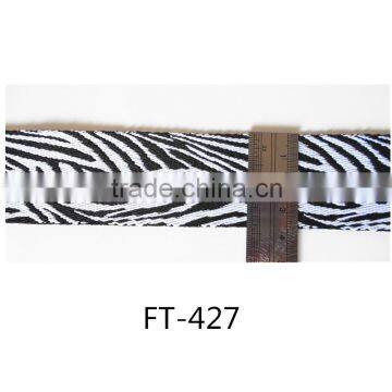Factory Customize Black and White Zebra Image Jacquard Webbing 35mm