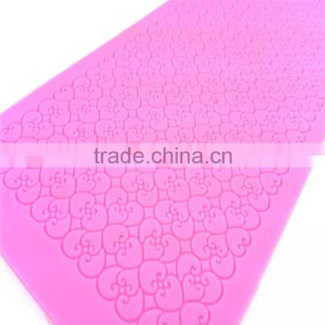 Hot selling FDA approved non-stick flexible silicone fondant mold lace mold mat cake decoration