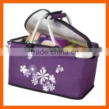 foldable shopping basket with cooler bag