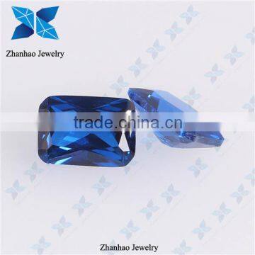 wholesale price artificial blue colored octangle spinel bead