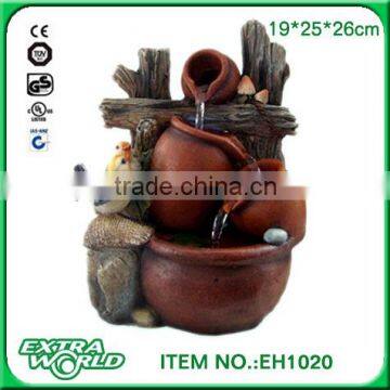 indoor polyresin natural birds water fountain tabletop waterfall