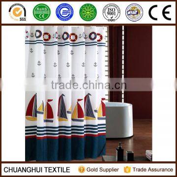 polyester British style printed pattern luxury shower curtain