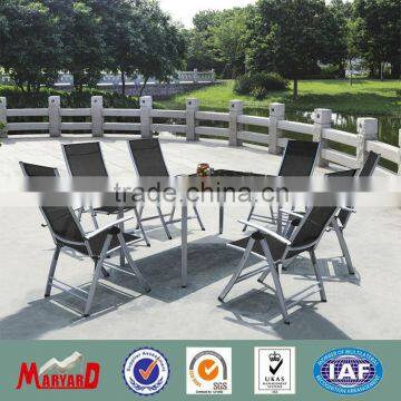 Fashion aluminum+mesh dining table and chair