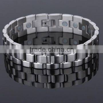 china 18k white gold plated titanium magnetic bracelet