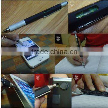 Multi-function Tool Ballpoint Pen Screwdriver Ruler Spirit Level With a Top and Scale Metal PenTouch Screen for Ipad Iphone photo-3