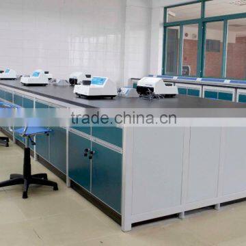 Steel H-Frame Lab Square Center Table With Wooden Drawers & Tool Cabinet in Biology/Chemistry/Pathology Laboratory Furniture