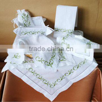 Embroidery Cotton Linen Mixed Color Border Table Clothes photo-2